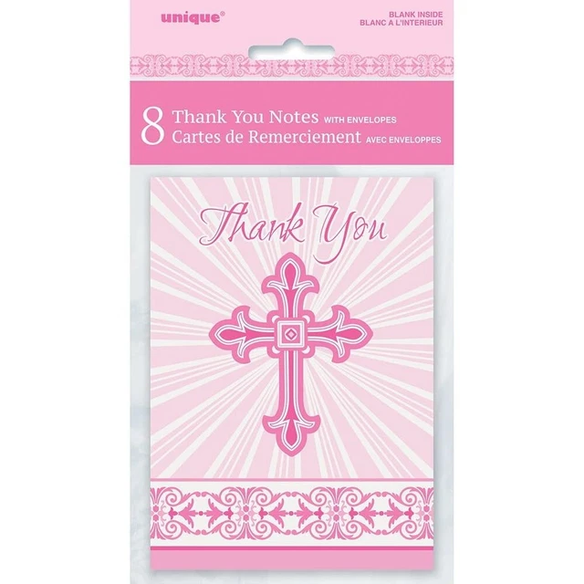 Unique Party Radiant Cross Biglietto di Ringraziamento Misura (SG24451)