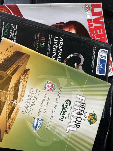 Liverpool Fc Match Programmes Bundle From 2001 X3. UEFA CUP FINAL. FA CUP FINAL