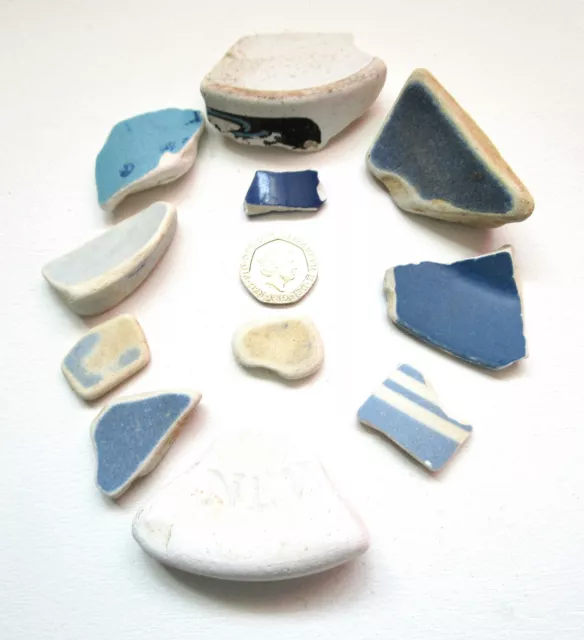 Vintage Sea Pottery - Ceramic - Collage - Pottery Shards