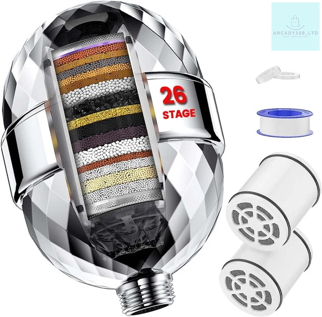 Filtro Doccia A 20 Stadi, Filtro Per Acqua Dura, Pelle E Capelli Più Sani, Rimuove Cloro Metalli Pesanti E Altri Sedimenti Addolcitore Dacqua Con Vitamina C 89550346