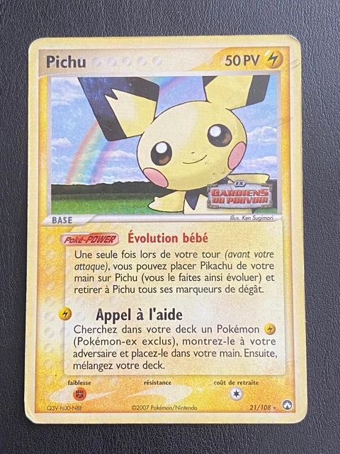 Pokemon Card Fr Ex Guardians Of Power - Pichu 21/108 Rare Reverse - Be