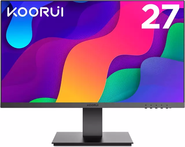 KOORUI Monitor 27 Zoll, Full HD Rahmenlos Bildschirm 16:9 IPS-Panel (75Hz, 5ms