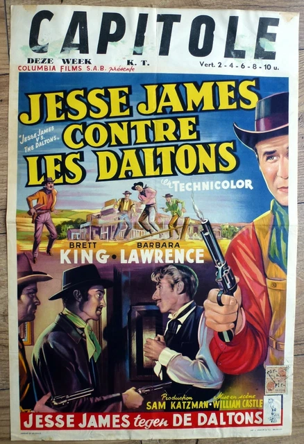 belgian poster western JESSE JAMES v.s.THE DALTONS, BRETT KING, BARBARA LAWRENCE