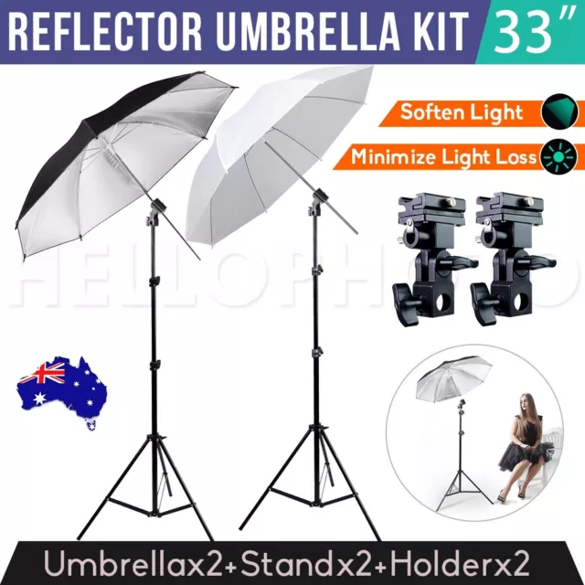 Photography 33" Umbrella Lighting Flash Speelight Lights Stand Brackt Mount Kit