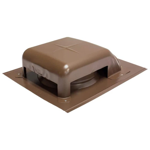 40 sq. in. NFA Galvanized Slant-Top Roof Louver Static Vent in Brown (Sold in of