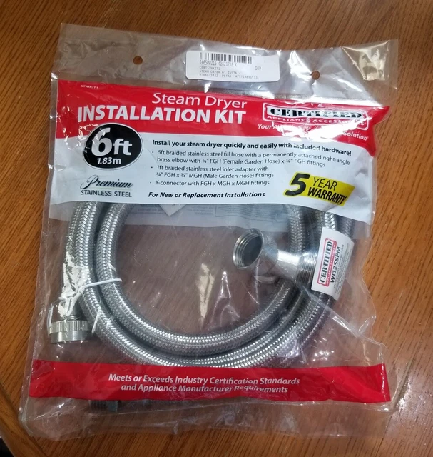 CERTIFIED APPLIANCE STAINLESS Steel 6 Ft Steam Dryer BRAIDED
