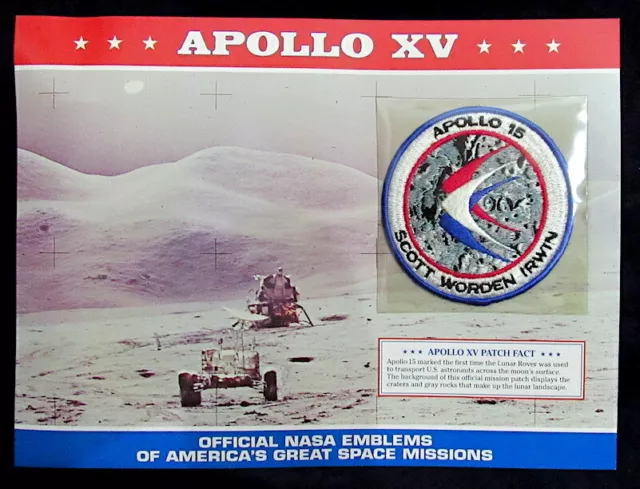 APOLLO 15 / XV ~  Willabee & Ward NASA SPACE MISSION CREW PATCH EMBLEM Info Card