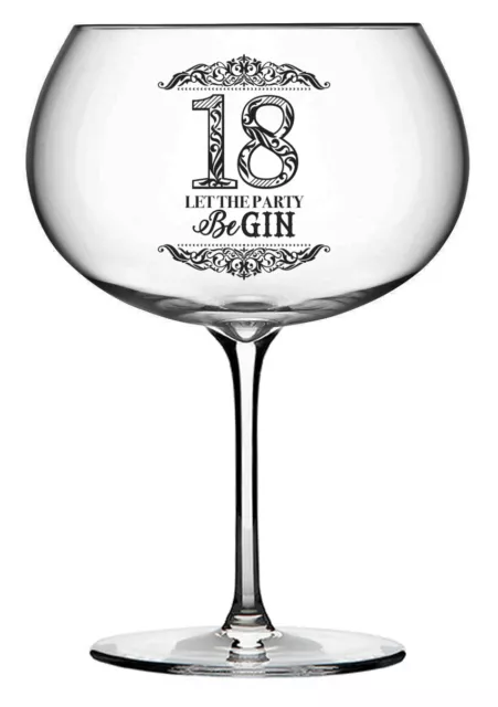 Personalised Birthday 18 21 30 40  50  60  70 Gin Bloom Balloon Glass Engraved