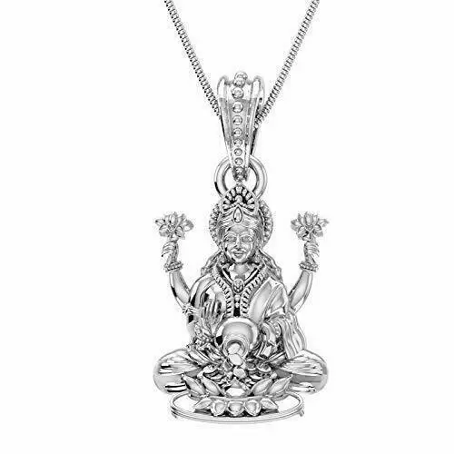 Indian Traditional Silver Dhan Laxmi Ji Pendant for Men & Women