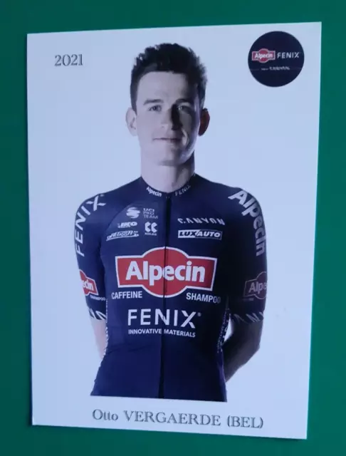 CYCLISME carte cycliste OTTO VERGAERDE équipe ALPECIN FENIX 2021