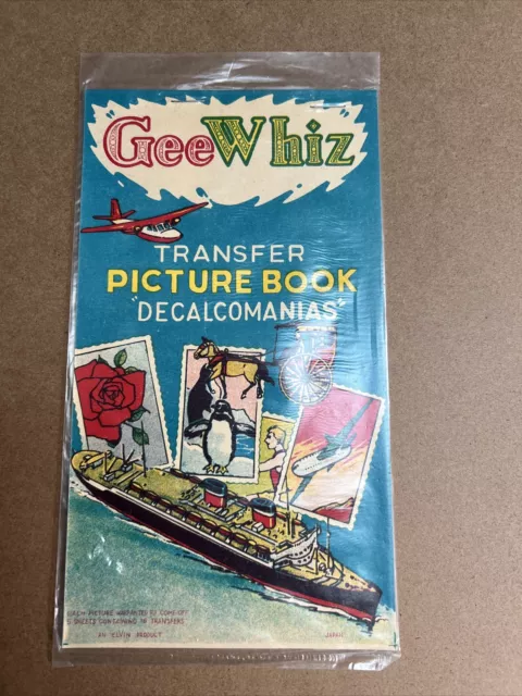 GeeWhiz Comics Water Transfer Book Ocean Liner Mint NOS New 1950s Elvin Japan 2