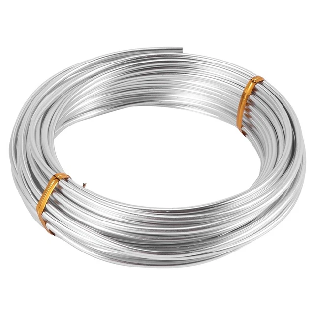Alambre de aluminio de 3 mm 10M alambre de plata artesanal para fabricación de joyas arcilla modelinZ4