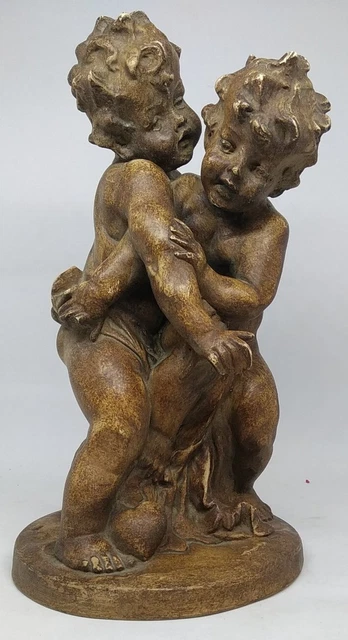 Statuette jeune fille et son enfant en résine | Ma Cabane Vintage