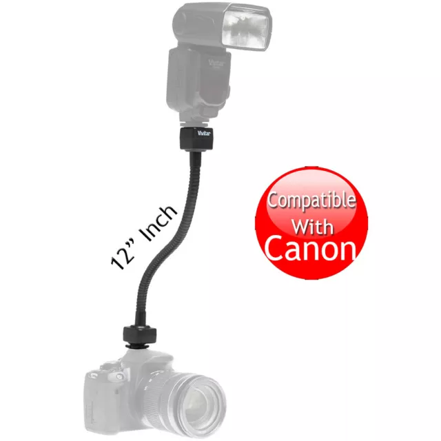 Vivitar Flexible 12" 12 Inch i-TTL Flash Shoe Cord for CANON Cameras