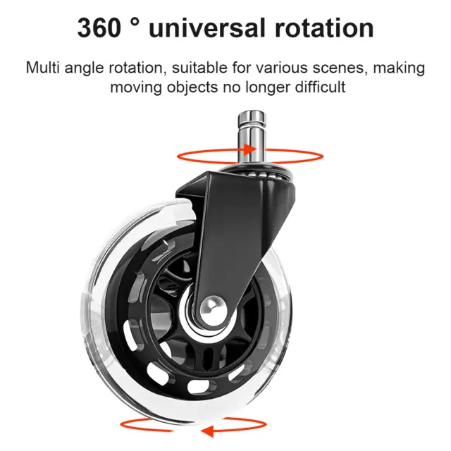 Bürostuhl Rollen leise kratzerfrei Universal Hartbodenrollen 10-11mm Stuhlroll 3