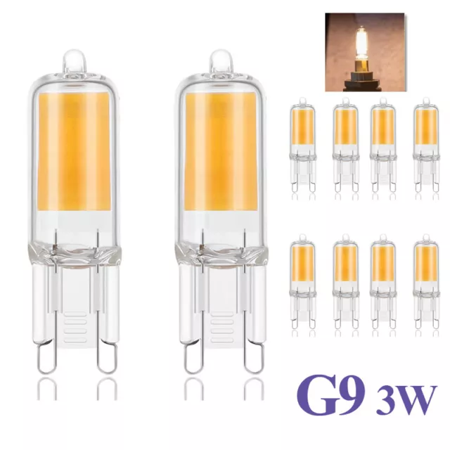 10X G9 LED Leuchtmittel 3W COB Warmweiß Brine Ersetzen Halogenlampe 220V