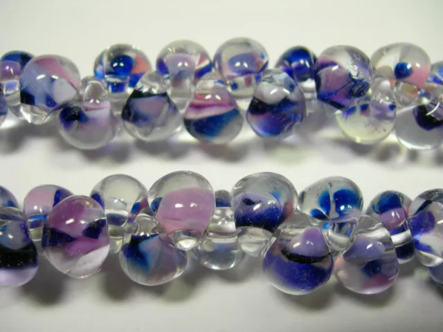 Spectacular! Lampworked Boro Glass Teardrop Beads 25 GG