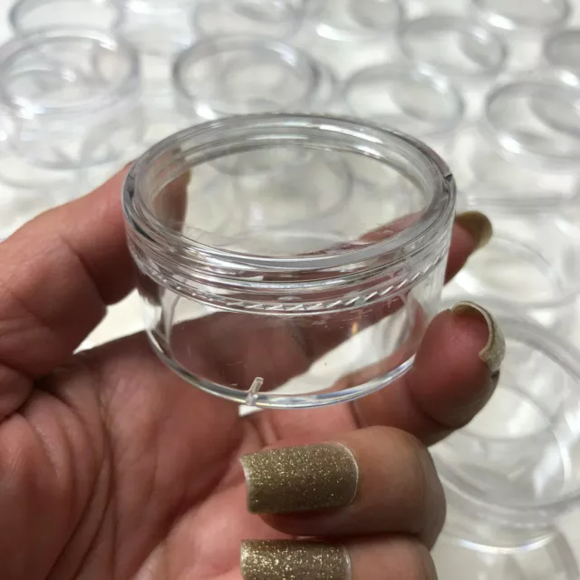 6 Cosmetic Containers Empty Clear Plastic Jars 30 Ml Seeds, Beads, Pills 5069A