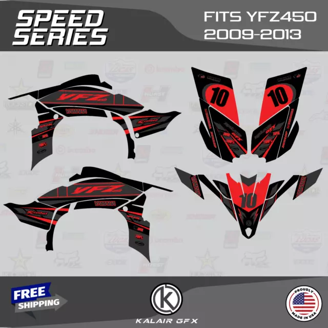 Graphics Kit for YAMAHA YFZ 450R 2009-2013 16 MIL Speed Series - Red Shift