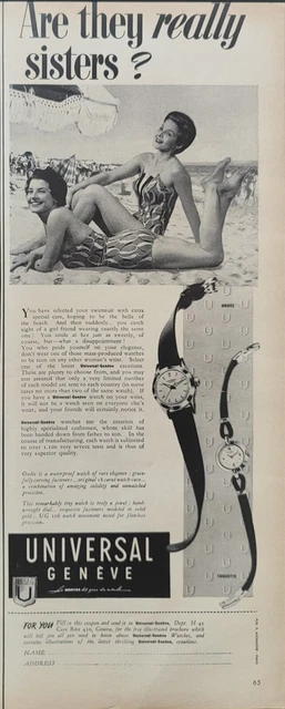 Montre Vintage Universal Genève En Or 18k Réf. 155594 1T, Bracelet à Cornes Inhabituel, Années 50 - Occasion