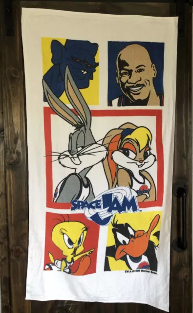 Vintage Michael Jordan Space Jam Movie Beach Towel Bugs Bunny Looney Tunes