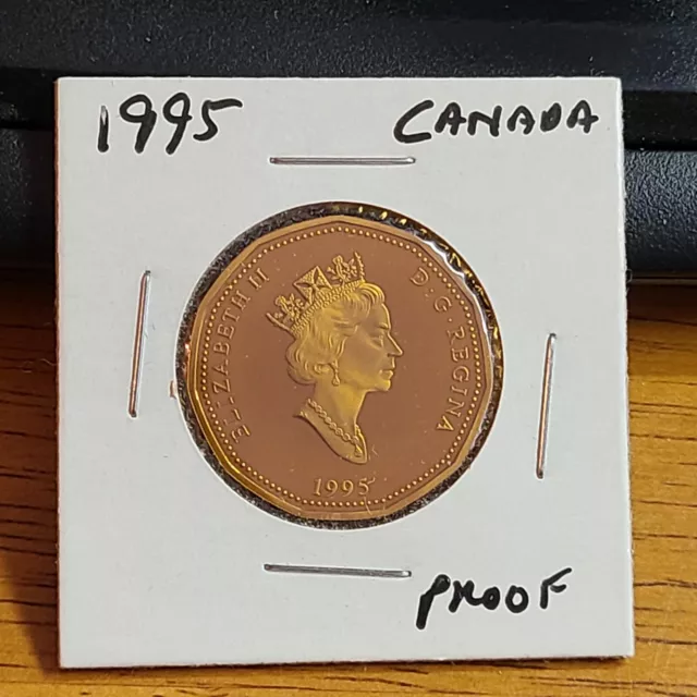 1995 Canada Frosted Proof Cameo Commemorative 1 Dollar Loonie Coin