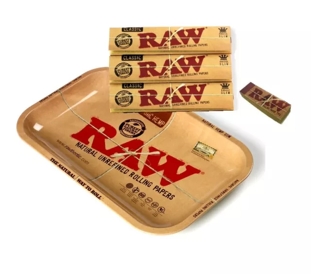 Raw Mini Tray With Kingsize Slim Rizla Smoking Papers And Roach Tips Roaches Tip