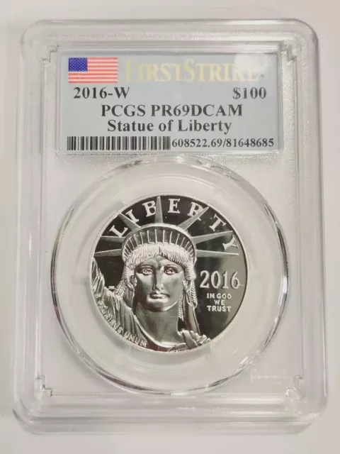 2016 W Platinum Eagle 1 oz PCGS PR-69 DCAM Statue of Liberty First Strike