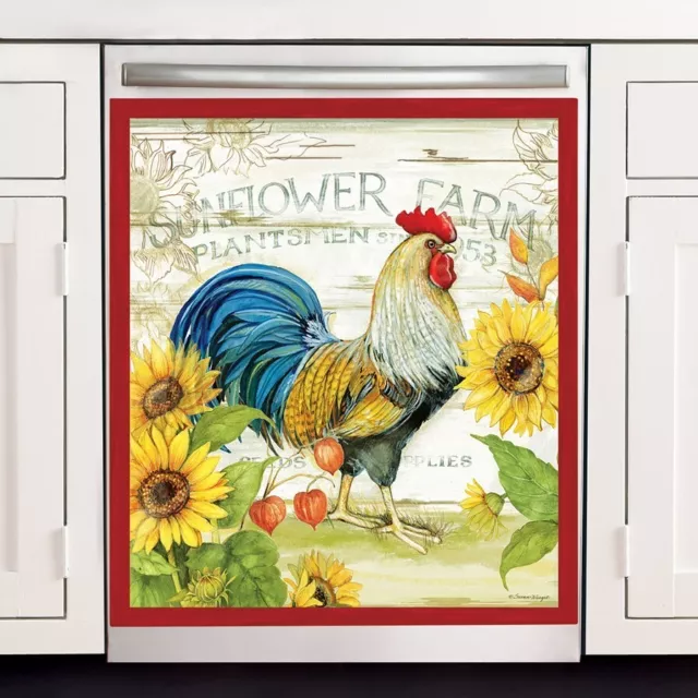 Classico Country Gallo Girasole Fattoria da Cucina Lavastoviglie Cover Magnete