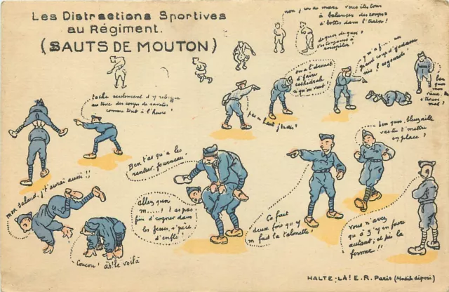 Militaire Humour  Les Distractions Sportives   Sauts De Mouton