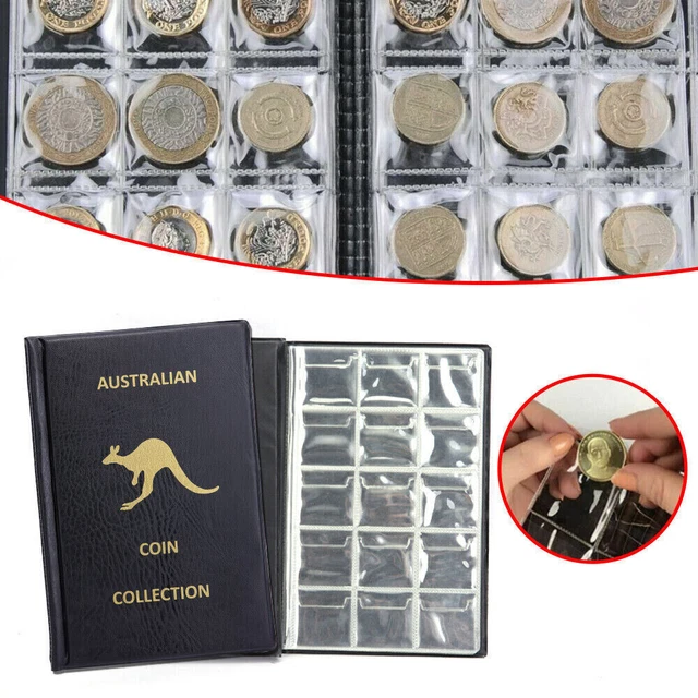 240 Pockets Coin Collection Storage Book Album Money Holder Coins Folder (Black)