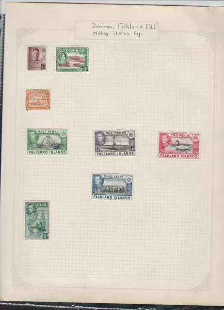 dominica falkland isle malay states fiji stamps page ref 17400