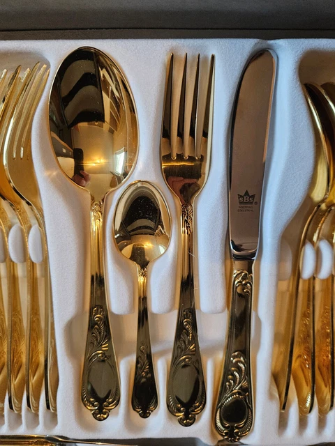 Sbs Besteck 23 24 Karat Hartvergoldet Wert BESTECK, 12 PERSONEN, SBS Solingen 23/24 Karat, 70tlg hartvergoldet