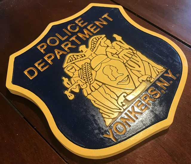 POLICE YONKERS 3D routed wood patch plaque Sign Custom 54.95 PicClick