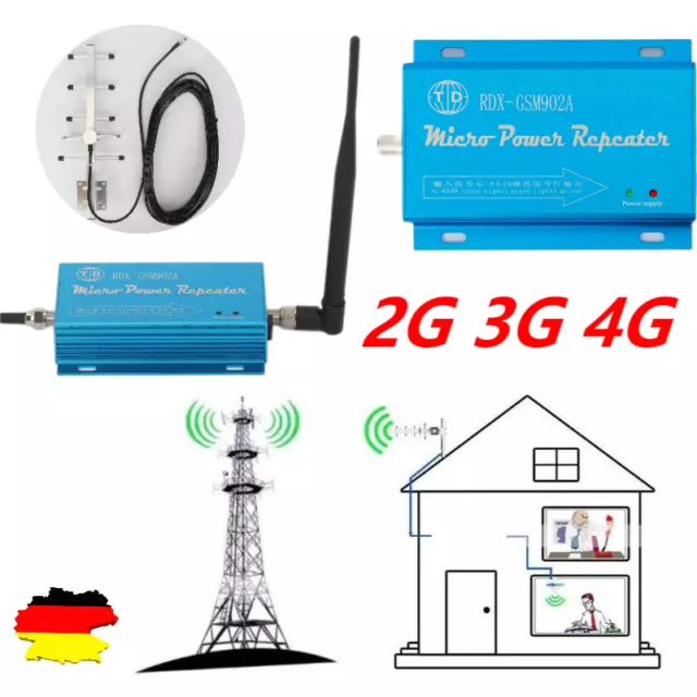 Handy Signalverstärker Repeater 2G/3G/4G GSM900mhz LTE Gain Booster Kit Blau