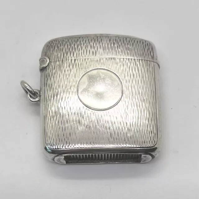 Fabulous Solid Silver  Edwardian Vesta Case Birmingham 1902 Horton & Allday