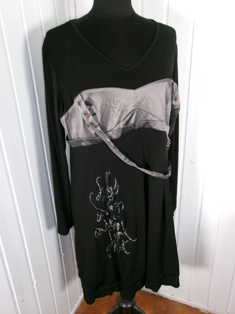 Robe Cocktail Noire LMV "La Mode Est à Vous" - Taille 40/42, Dentelle, Sans Manches - Neuf Lavé