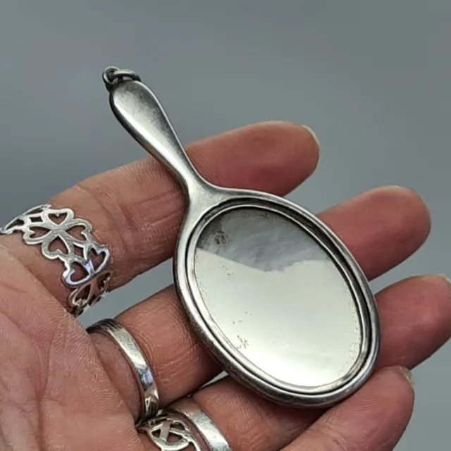 Solid Silver Hand Mirror For Chatelaine Birmingham Crisford & Norris Ltd 1905