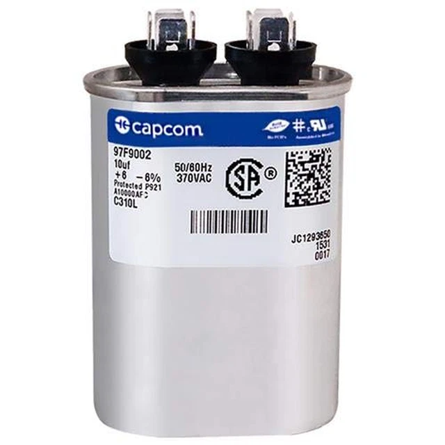 GE 97F9002 - 10 Uf MFD 370 VAC Volt Genteq Replacement Oval Run Capacitor