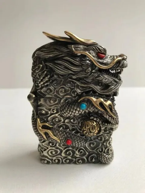 Zippo oil lighter Silver Dragon Full Metal Jacket Exclusive case included Japan