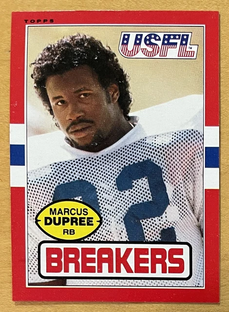 Marcus Dupree 1985 Topps USFL Football #105 New Orleans Breakers & NFL Star NMMT