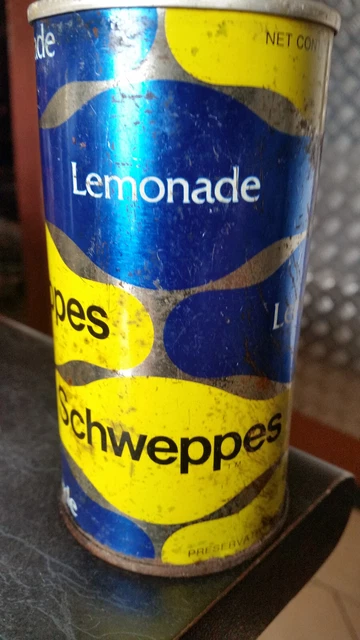 rare vintage schweppes lemonade soft drink tin can