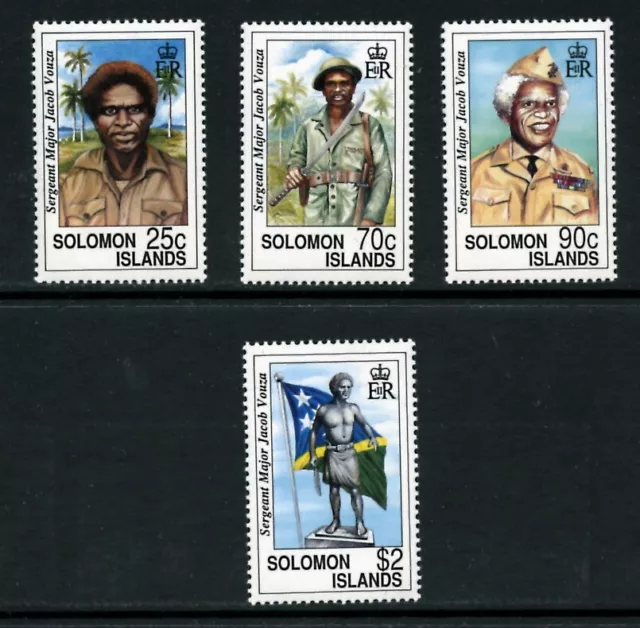 Solomon Islands 718-21, 1992 Sergeant Major Vouza, Mnh (Sol060)