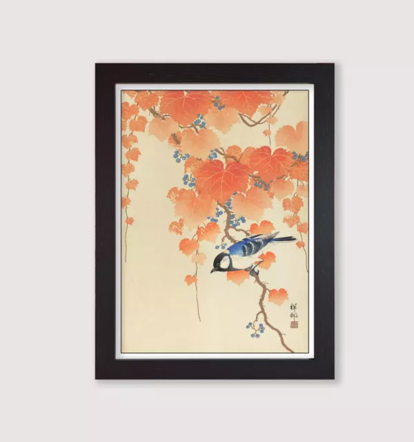 Great Tit  by Ohara Koson Framed Vintage Japanese Art Poster Print Wall Decor