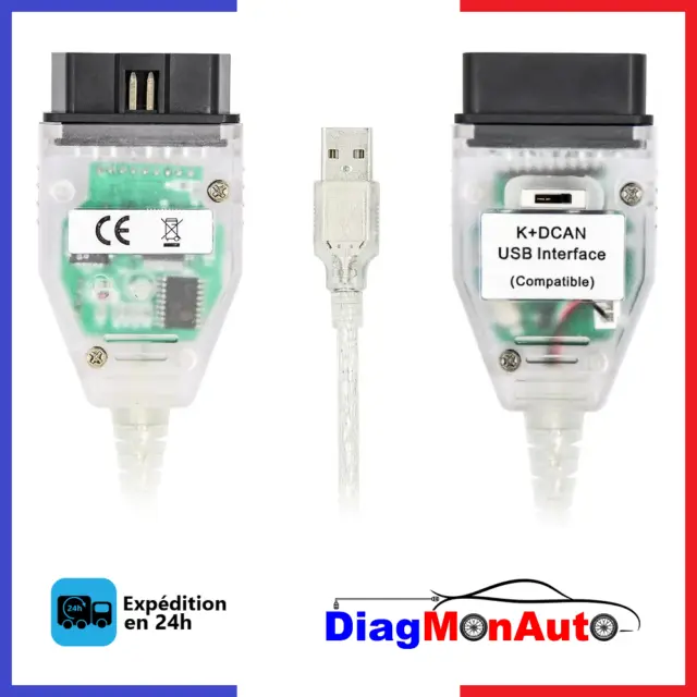 Interface K+Dcan Bmw Diagnostic Scanner Usb Obd2 Inpa Ediabas Pour Bmw / Mini