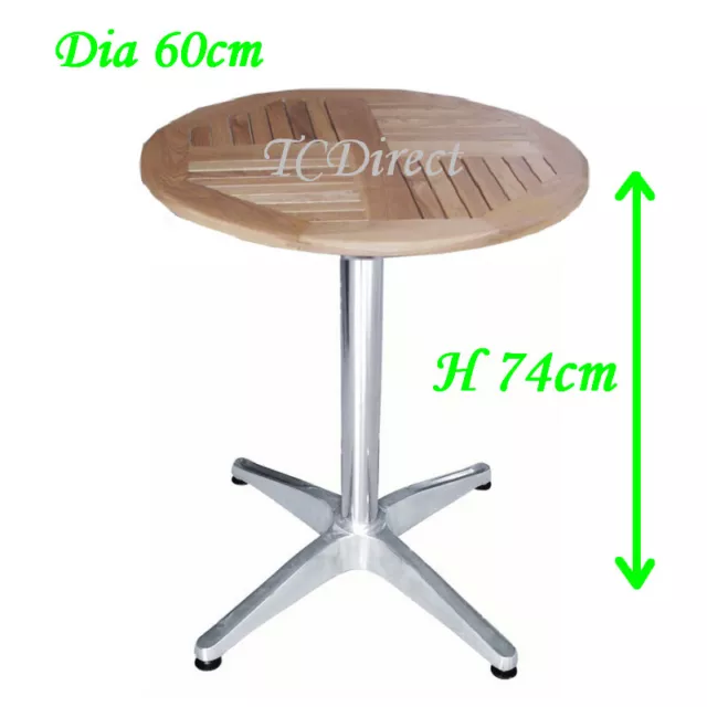 Outdoor Aluminium / Timber Round 60cm, H 74cm Table, Cafe Bar Pub (YT8-L)