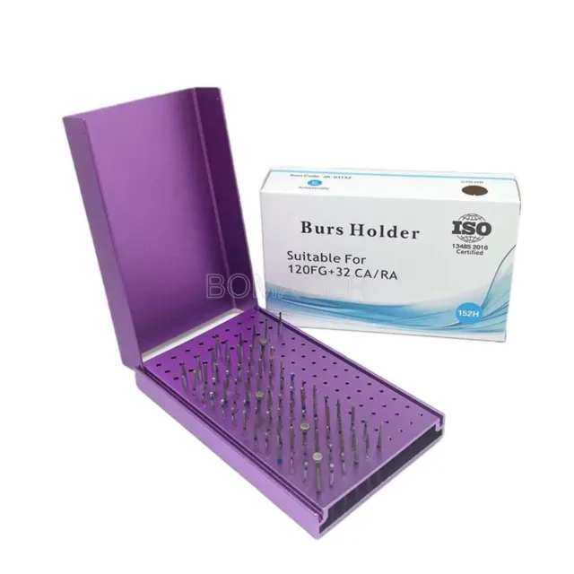 Purple 152 Hole Dental Bur Holder 5colors Disinfection Carbide Burs Block Drills