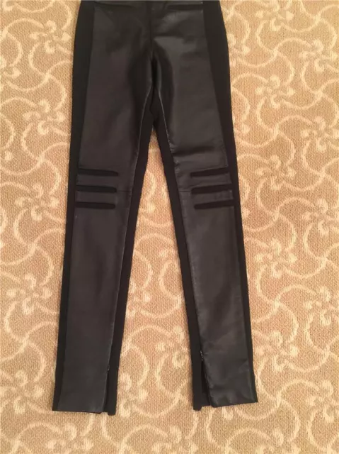 Neil Barrett Black Leather and Navy Viscose Pants SIZE 38 $995