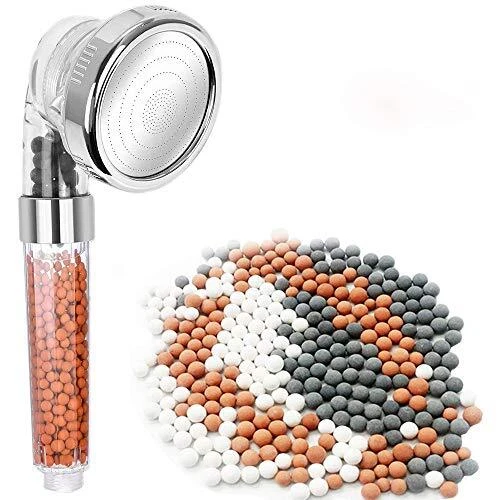 Pomme de Douche et 6 Pack Bille Anti Calcaire, 2 in 1 eco Douche spa Haute Press