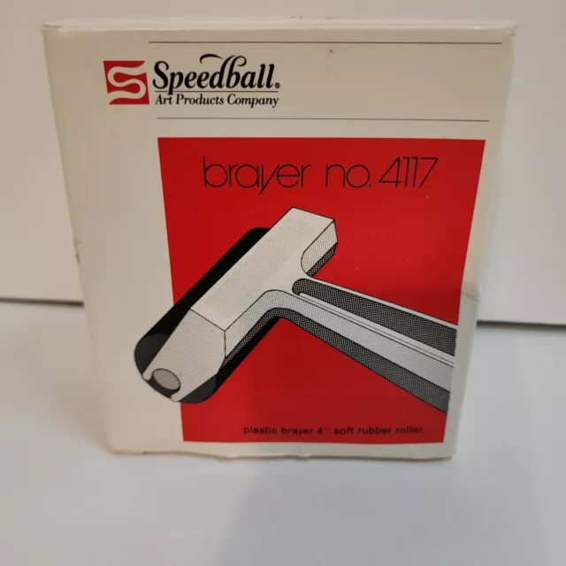 Speedball Brayer 4" rodillo de goma suave marco de plástico magenta artículo #4117